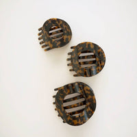 Tortoise Large Flat Circle Hair Clip