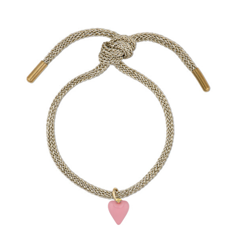 HART - Gold Lurex Bracelet (Pink Heart)