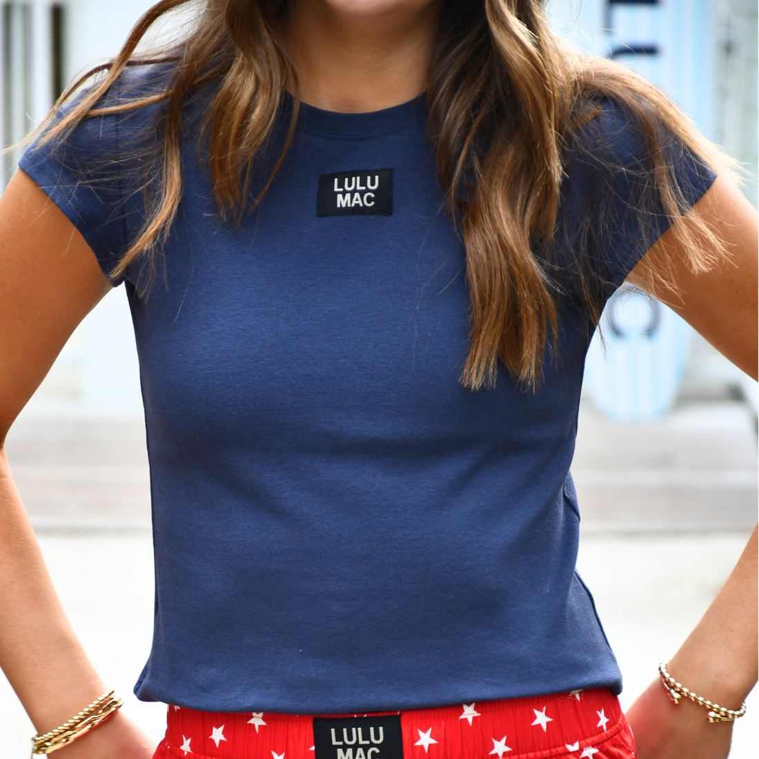Navy Babydoll Top, Lulu Mac