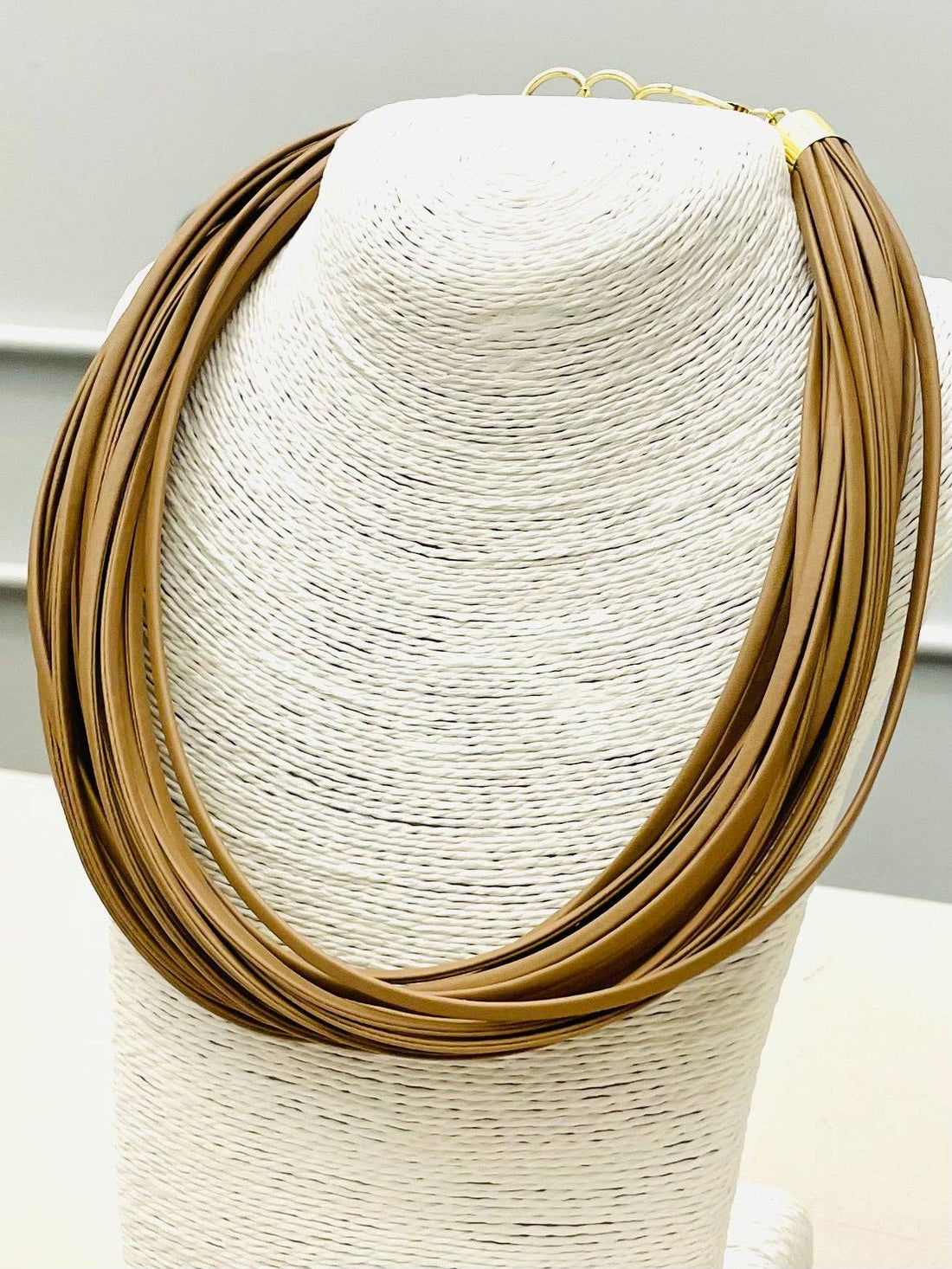 Matte Leather Strand Necklace