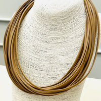 Matte Leather Strand Necklace