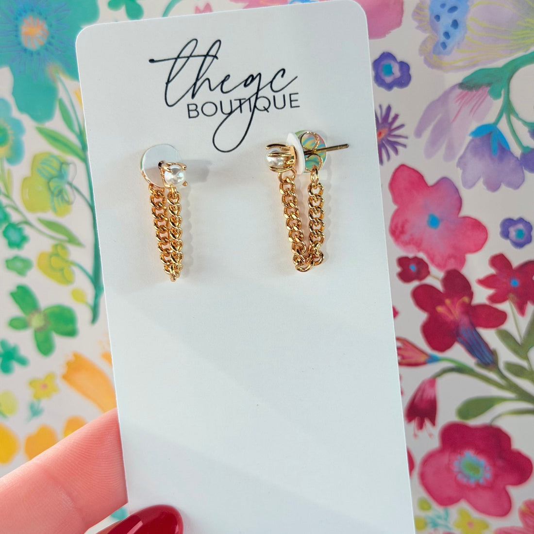 Pearl & Chain Drop Earring