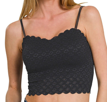Seamless Lace Cami (black)