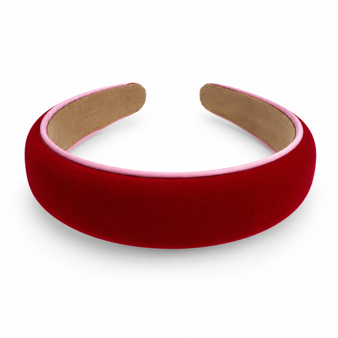 Velvet Piped Headband (Red)