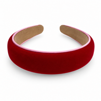 Velvet Piped Headband (Red)