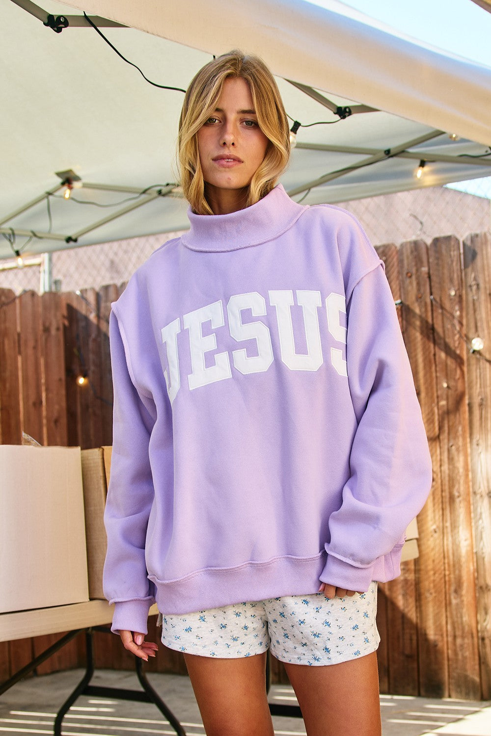 Jesus Mock Neck Sweatshirt