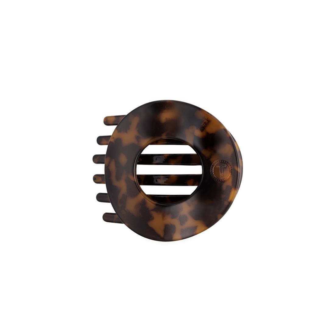 Tortoise Medium Flat Circle Hair Clip
