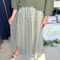 Riley Skirt (Cream/Green)