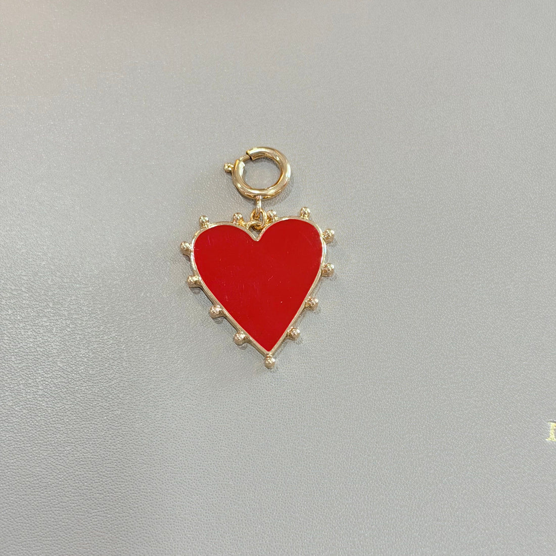 Beaded Heart Charm (Red)