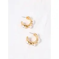 Austene Pearl Hoop Earring GOLD