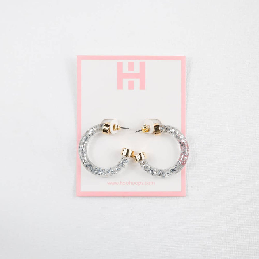 Small Hoo Hoop Earring (Silver Glitter)