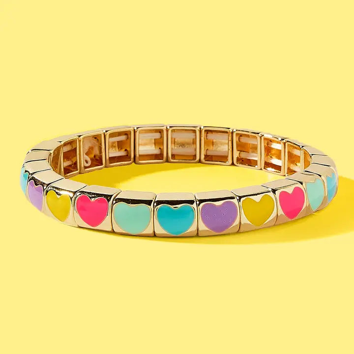Painted Heart Stretch Bracelet