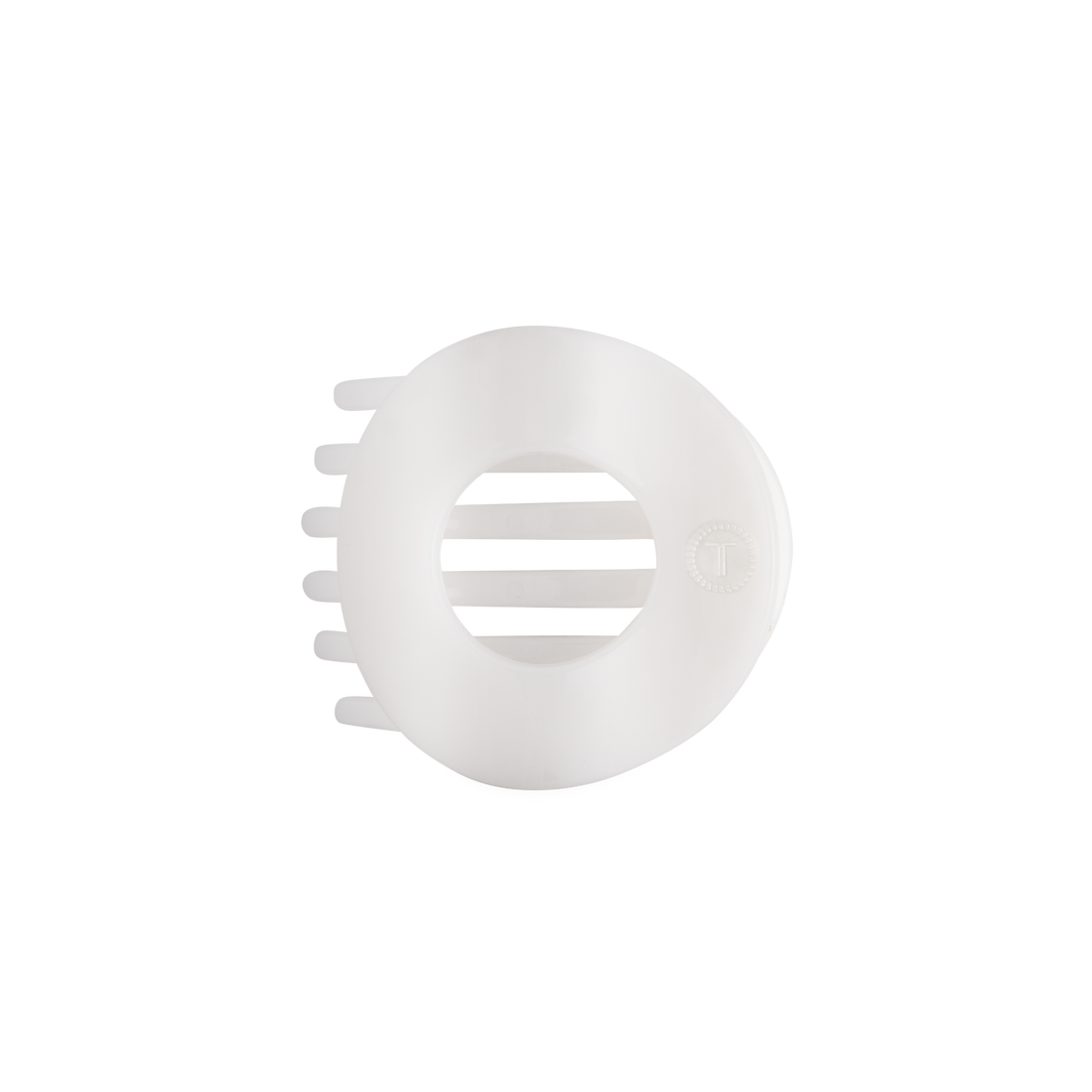 Coconut White Medium Flat Circle Hair Clip