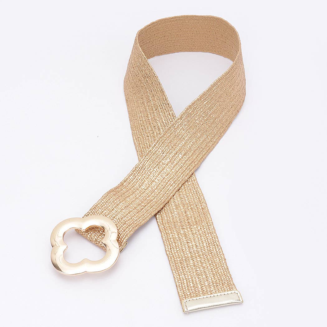 Metal Buckle Metallic Stretch Belt