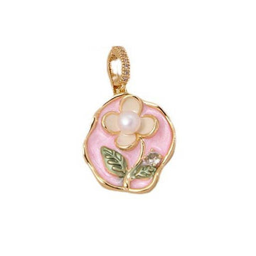 Pink Pearl Flower Clasp Charm