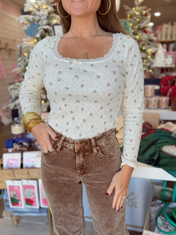 Printed Britt Top (cream/floral)