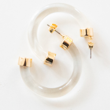 Small Acrylic Hoo Hoop Earring (Clear)