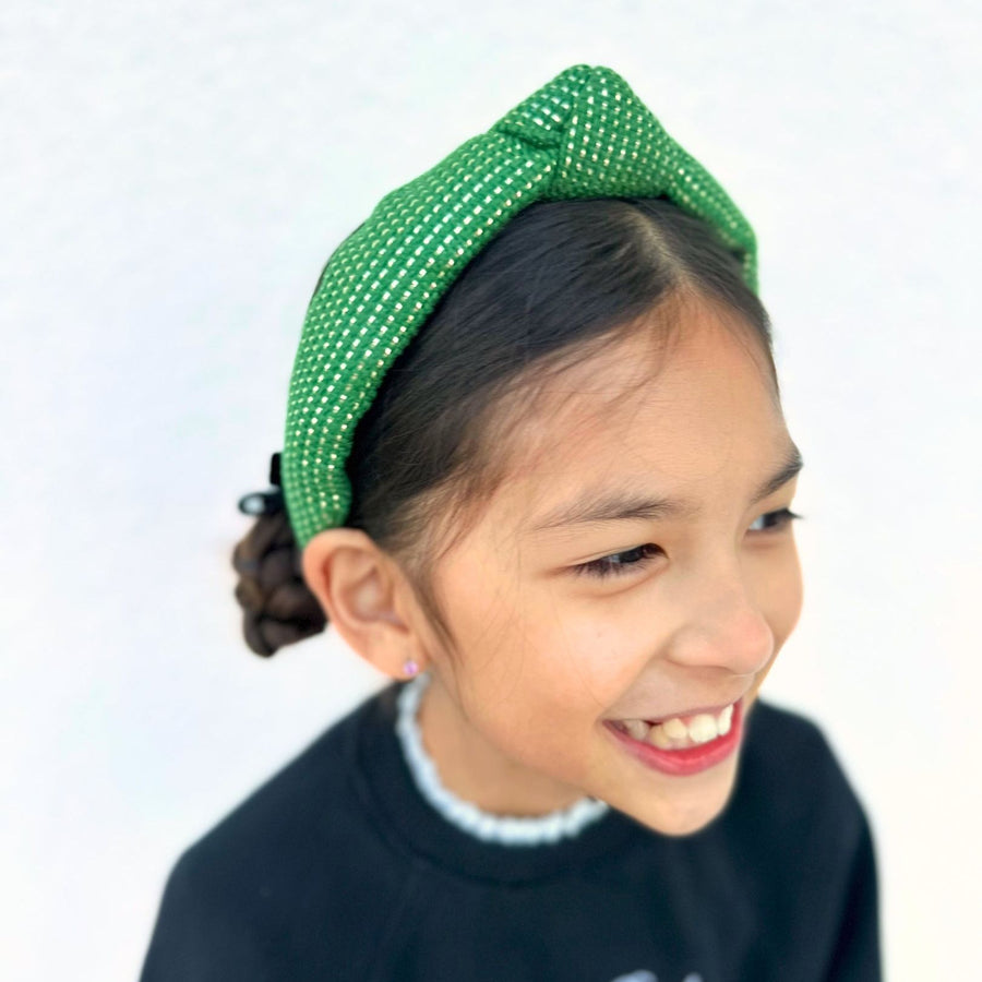 Brianna Cannon, Youth Green Tweed & Gold Headband