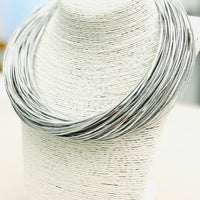 Leatherette Strand Necklace (silver)