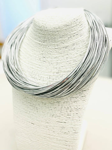 Leatherette Strand Necklace (silver)