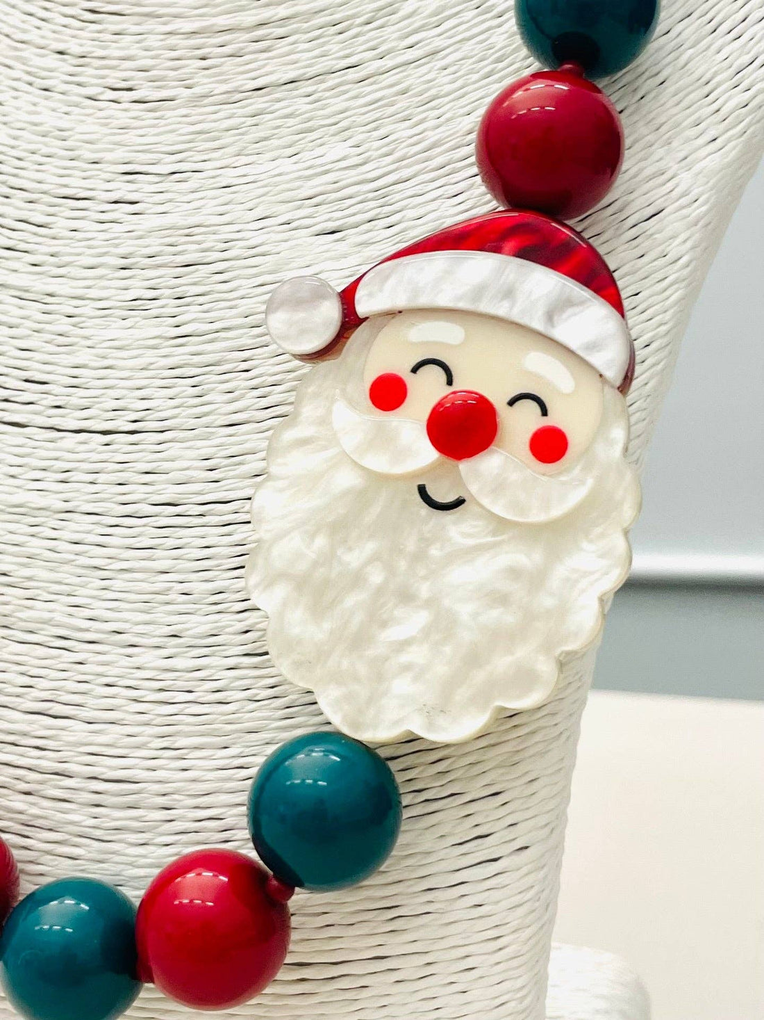 Beaded Santa Necklace