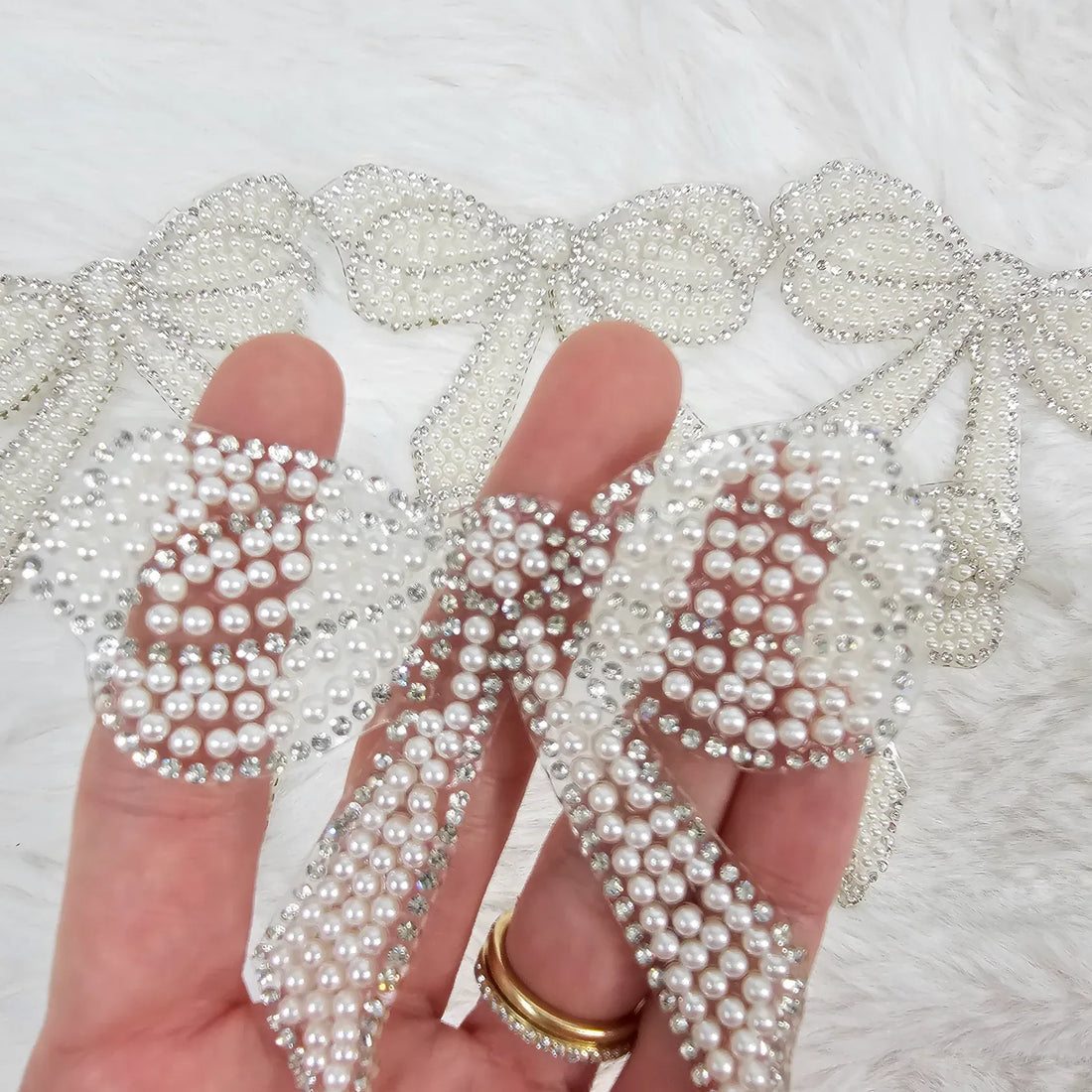 Rhinestone Bow Patch