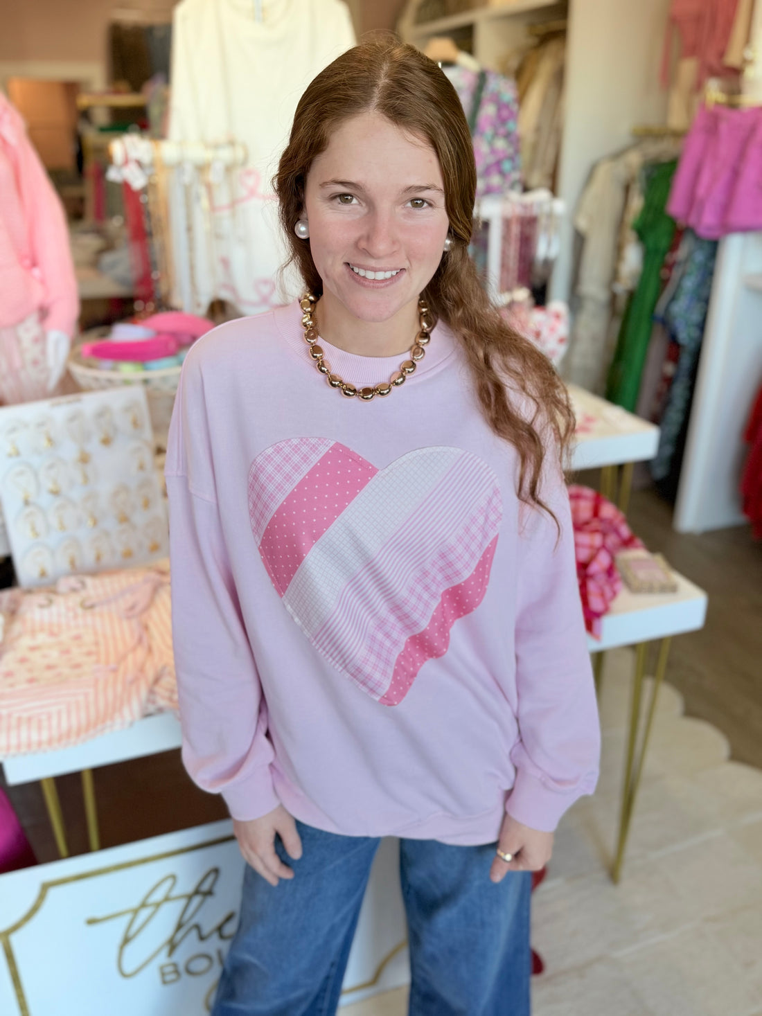 Patchwork Heart Sweatshirt