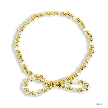 Bow Beaded Bracelet (clear)