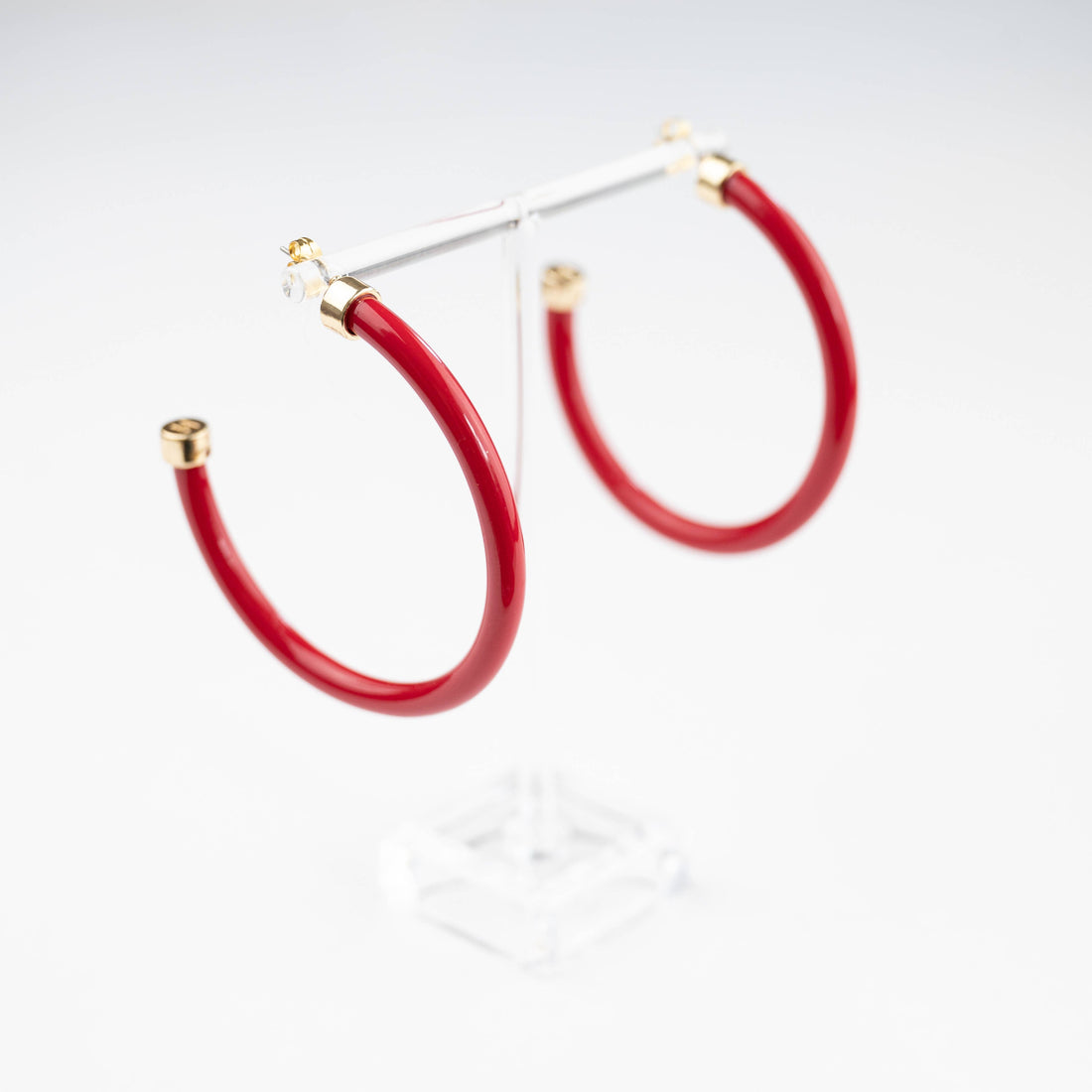 Hoo Hoops, Large Hoop Earrings (red)