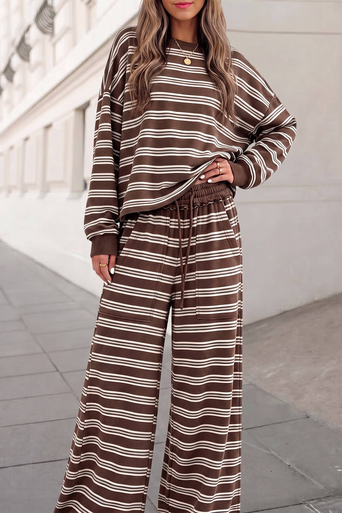 PRESALE* Striped Cutout Back Top &  Pants