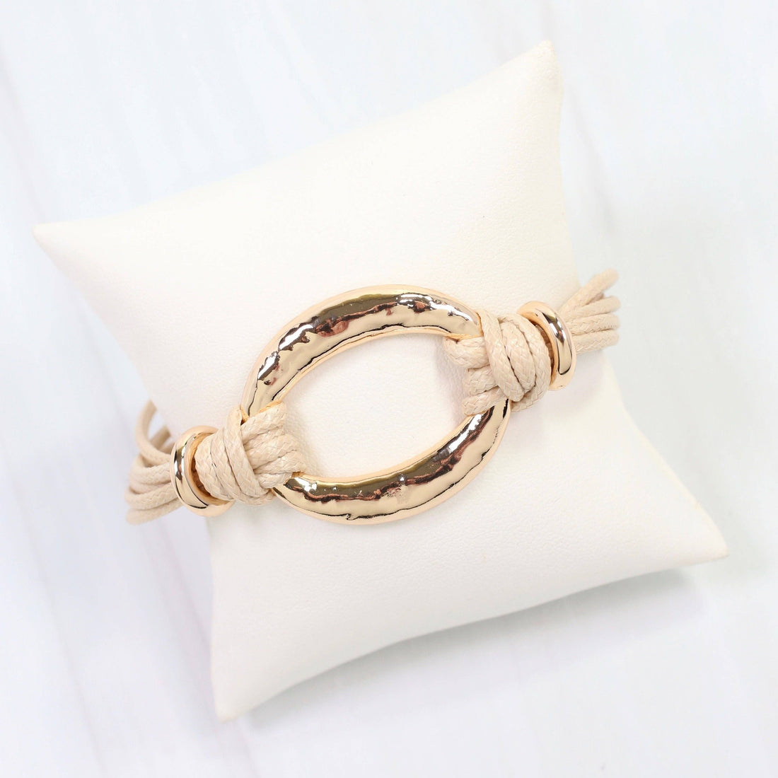 Westminster Gold Oval Corded Bracelet Ivory