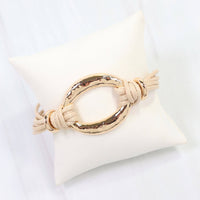 Westminster Gold Oval Corded Bracelet Ivory