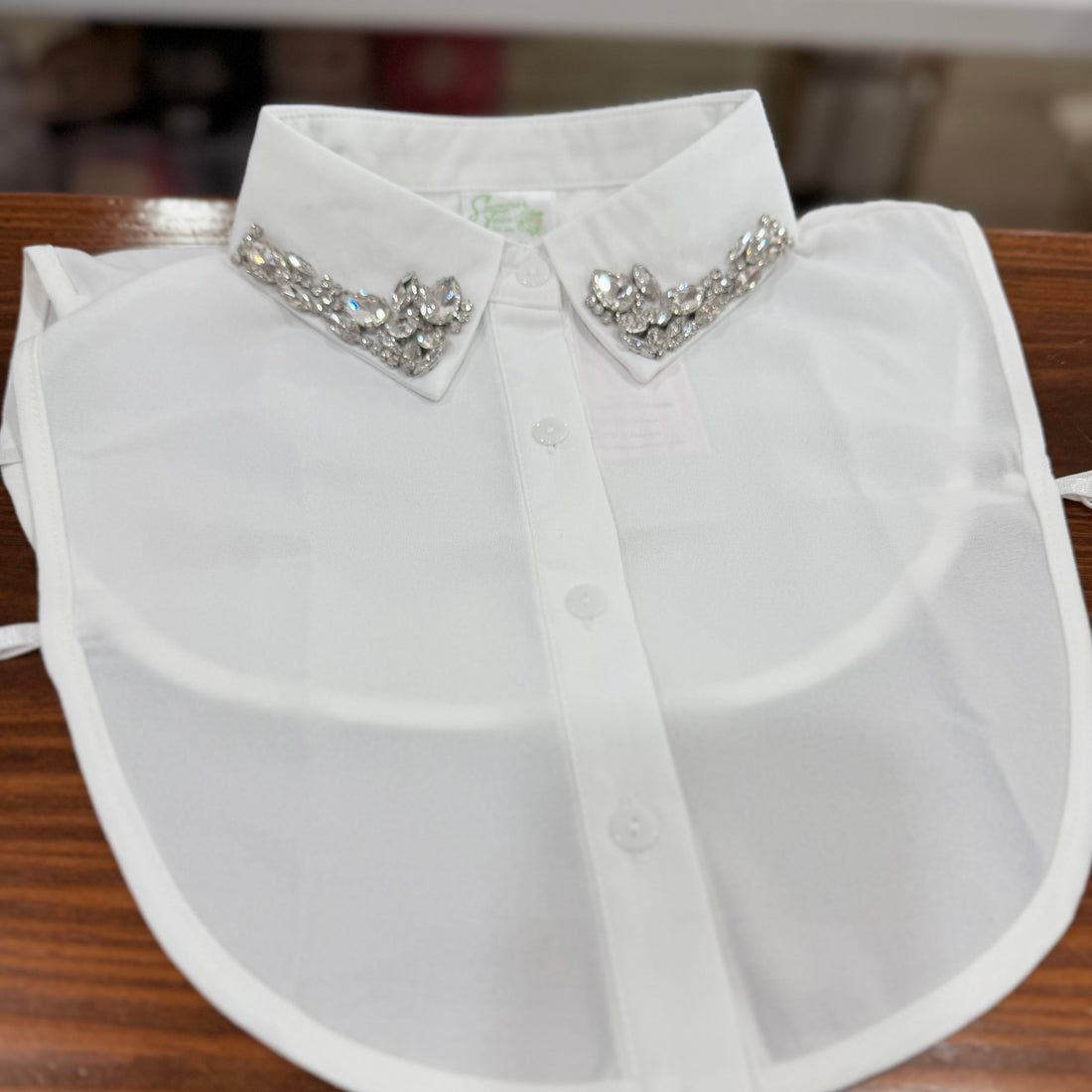 Bedazzled Fake Collar (white/rhinestone)
