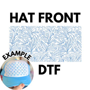 Blue Floral Hat DTF