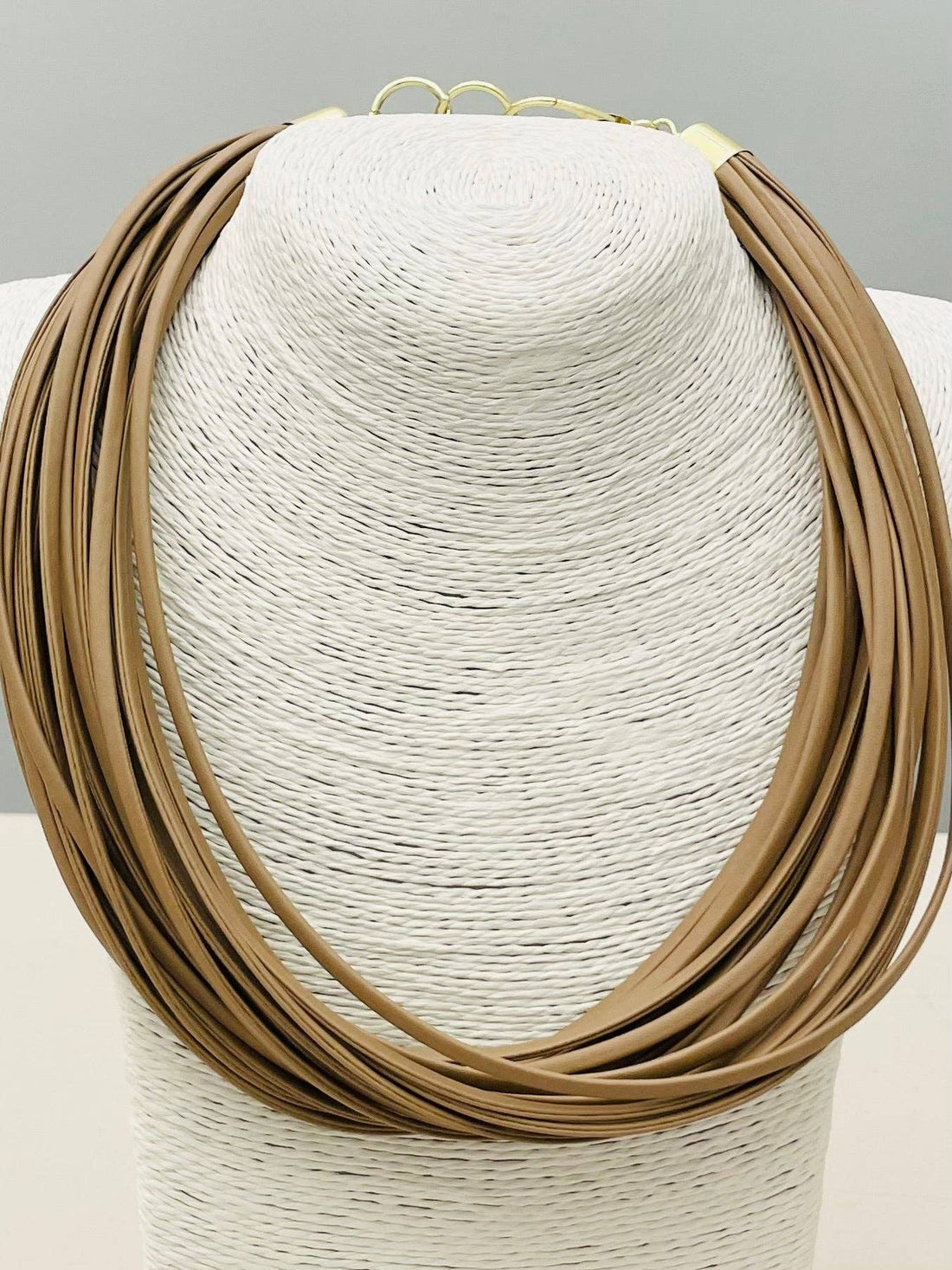 Matte Leather Strand Necklace