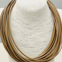 Matte Leather Strand Necklace