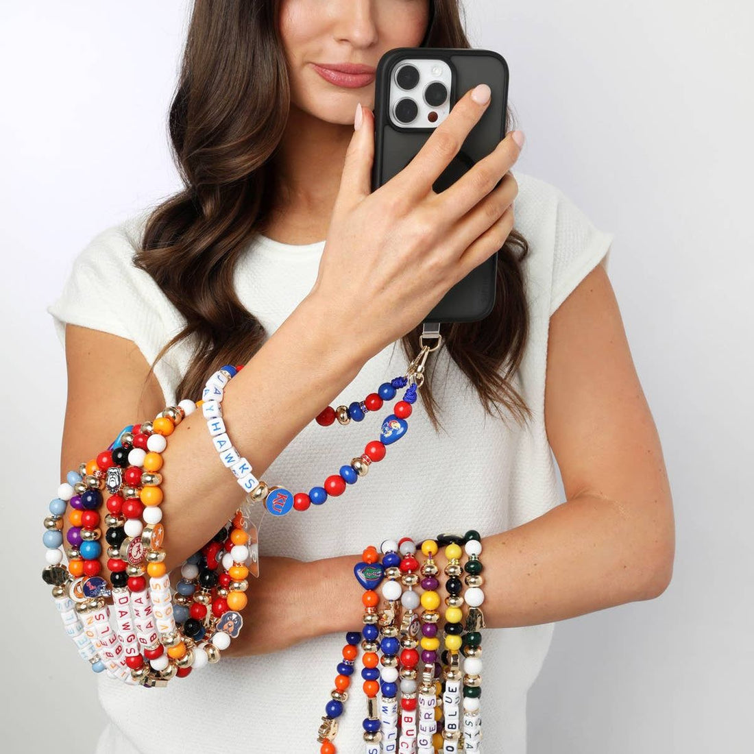 Bulldogs Beaded Cellphone Wristlet