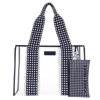 Navy Gingham Jelly Tote Bag