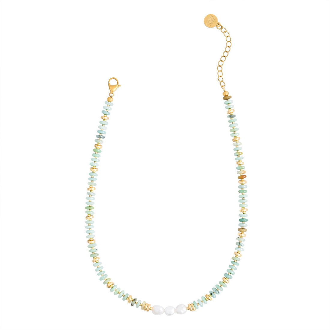 Amazonite Aura Pearl Necklace