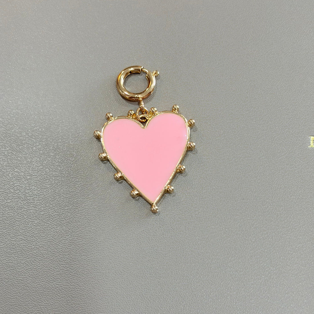 Beaded Heart Charm (Pink)