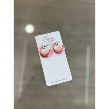 Iridescent Hoop Earring (pink)