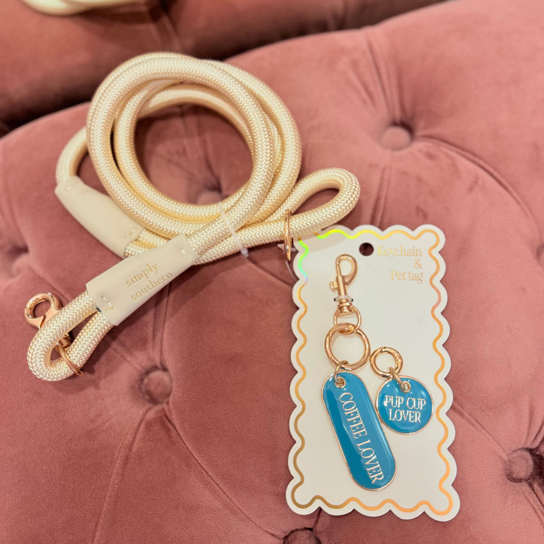 Pet Tag + Keychain (Pup Cup Lover)