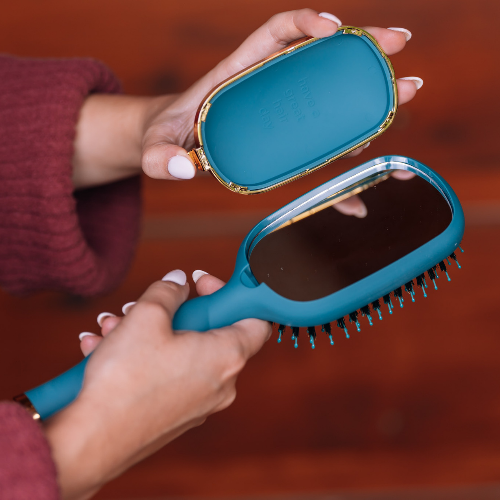 Boar Hair Brush (Teal With It)