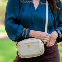 Sloane Studded Crossbody Gold Shimmer Purse