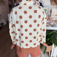 Polka Dot Quarterzip Sweatshirt