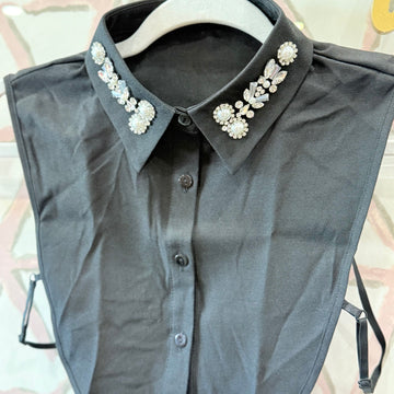 Bedazzled Fake Collar (black/rhinestone)
