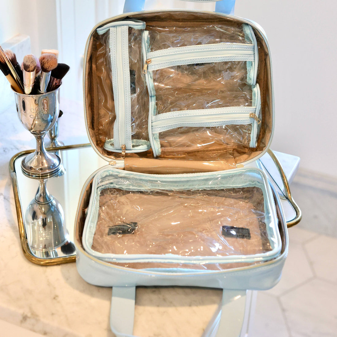 Punta Cana Large Case Light Blue Patent