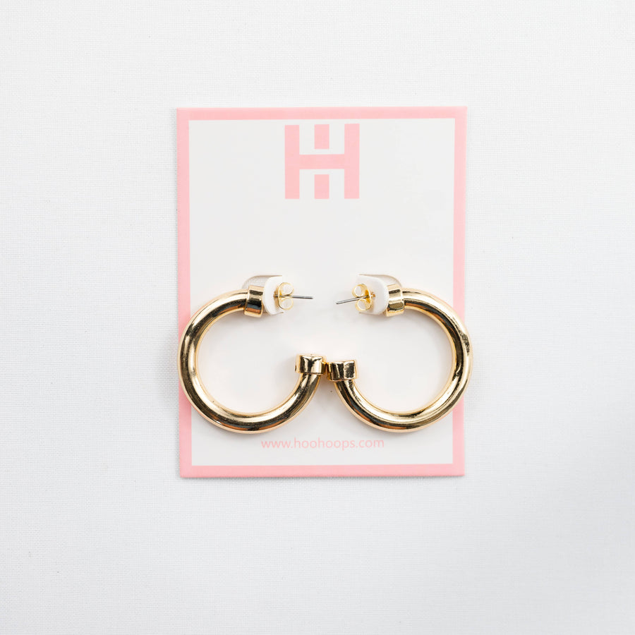 Small Acrylic Hoo Hoop Earring (Gold)