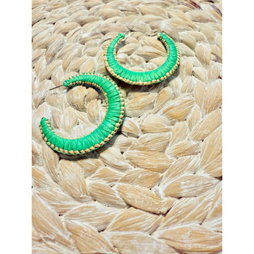 Raffia Half Hoop (green)