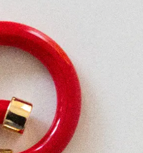 Hoo Hoops, Small Hoop Earrings (red)
